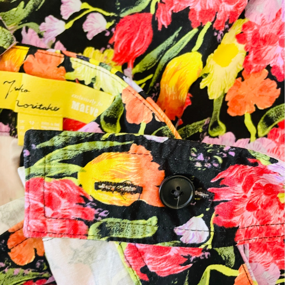 Anthropologie x Yukiko Noritake Portside Button-Front Colorful Floral Romper - Picture 8 of 8